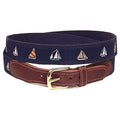 Preston Leather Mens Ribbon Belt With Leather Tabs And