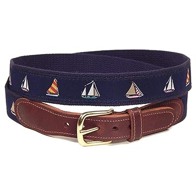 Preston Leather Mens Ribbon Belt With Leather Tabs And