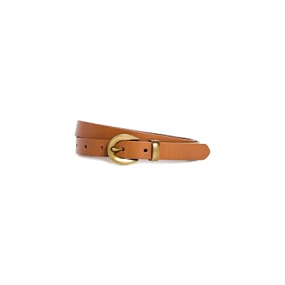 Madewell Womens Chunky Buckle Skinny Leather Belt Desert C