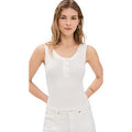 Frame Womens The Satin Trim Tank Alabaster M