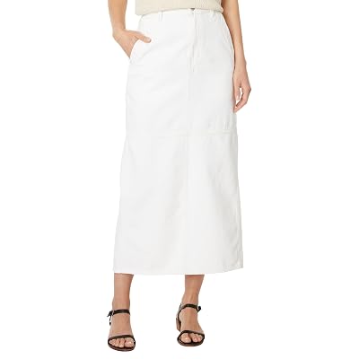 Madewell Womens Denim Carpenter Maxi Skirt In Tile White