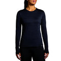 Brooks Womens Luxe Long Sleeve Heather Deep Black Medium