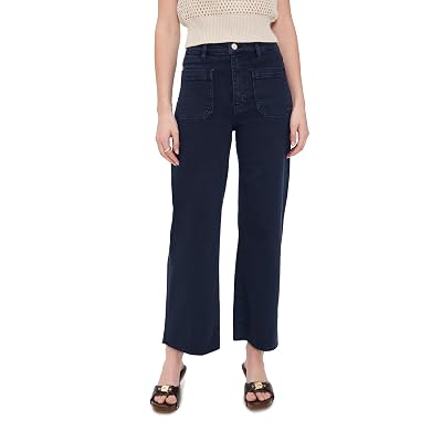 Frame Womens The Anchor Pants Navy Raw Fray 28