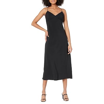 Madewell Layton Midi Slip Dress True Black 12
