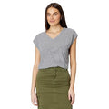 Madewell Relaxed V Neck Tee In Stripe Juniper Berry