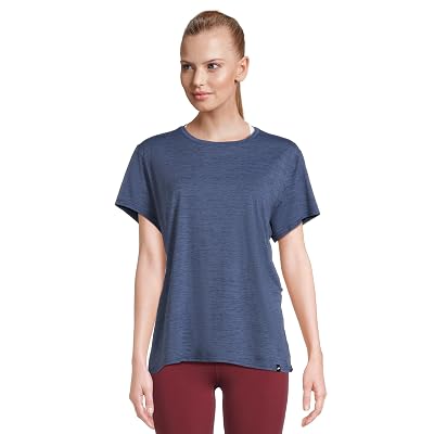 Brooks Womens Luxe Short Sleeve Heather Midnight Small