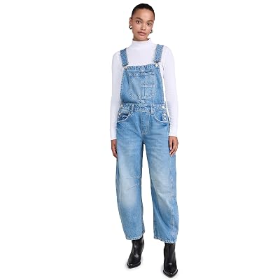 Free People Womens Good Luck Overalls Ultra Light Beam