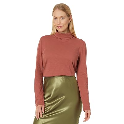 Madewell Whisper Cotton Turtleneck Weathered Brick MD Women