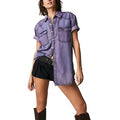 Free People The Short Of It Denim Orchid Overdye