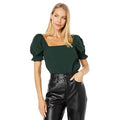 Madewell Hopewell Puff Sleeve Crop Top In Stripe Dark