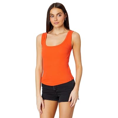 Free People Hummingbird Tee Mandarin Red MD Womens 8