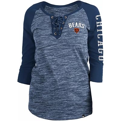 Chicago Bears Womens 34 Sleeve Space Dye Lace Tee