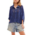 Free People Womens To The Point Polo Midnight Rain