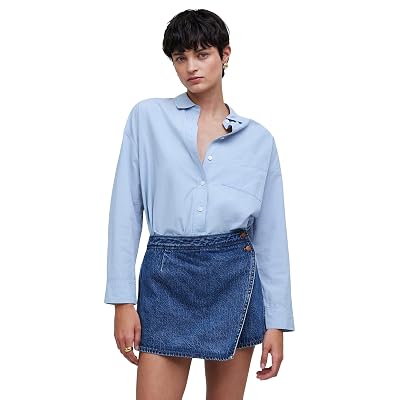 Madewell Womens Wrap Micro Mini Skirt In Haworth Wash