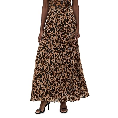 Lagence Womens Torin Pleated Maxi Skirt Brown Amur