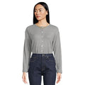 Madewell Womens Crew Neck Cardigan Cozy Rib Heather Grey