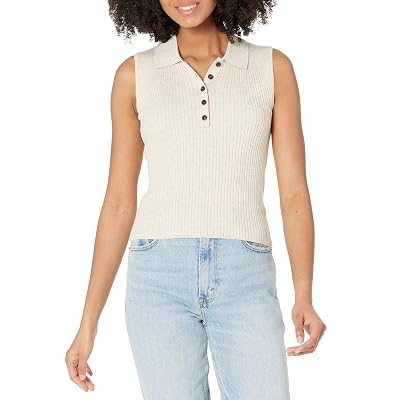 Madewell Chris Polo Tank Heather Sand XL Womens 14