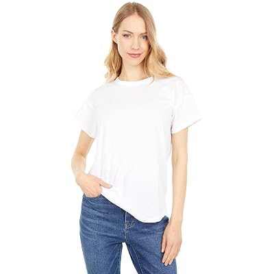 Madewell Womens Whisper Cotton Rib Crewneck Tee Optic Whit